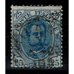 1891 Umberto I - 25cent azzurro Sas.62 usato