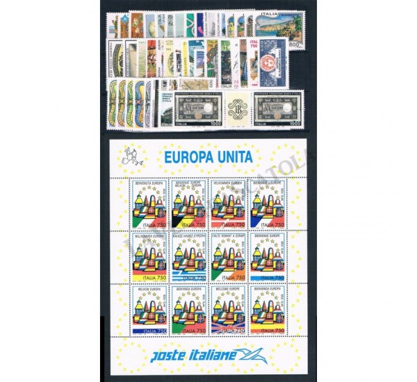 1993 Repubblica Italiana - Annata completa MNH/** 44val +1BF