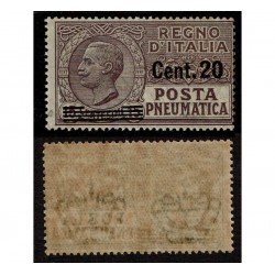 1924 Regno Posta Pneumatica 20c su 15c Sas.6 MNH/**