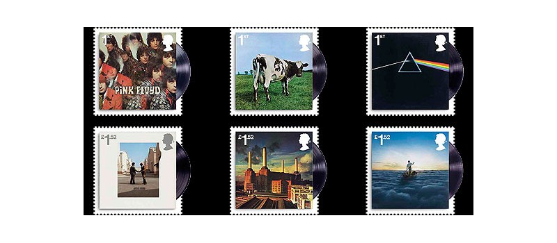 6 francobolli per celebrare i 50 anni dei Pink Floyd
